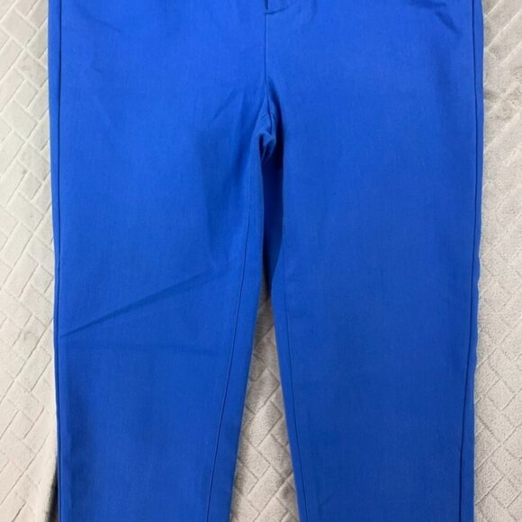 Ecru Womans 4 Office Dress Pants Bright Blue Skinny Ankle Mid Rise Stretch - Picture 3 of 15